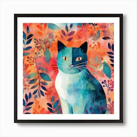 Blue Cats Art Print