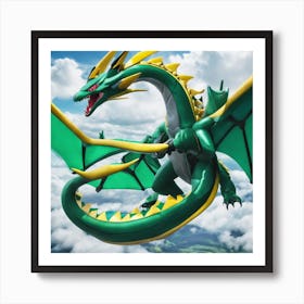 Pokemon Green Dragon Art Print