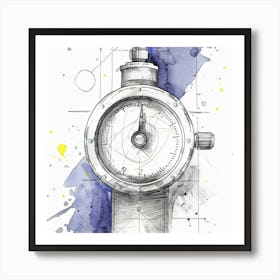 Womens Watch Painting Purple Art Print