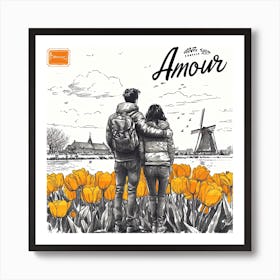 Across country love Holland Art Print