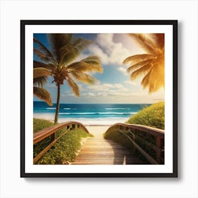 Stairs Leading To The Beach Art Print