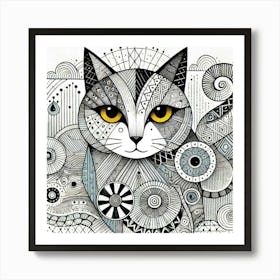 Misty Alley City Cat Art Print