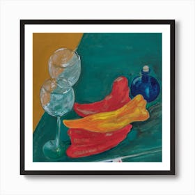 Dining Room Wall Art, Still Life with Peppers Art Print