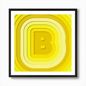 B Paper Alphabet  Art Print