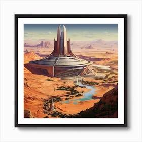 Futuristic Temple In The Desert 6 Art Print