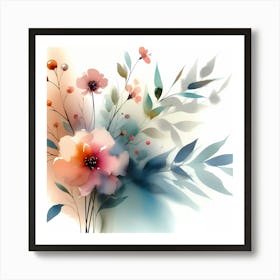 Watercolor Flowers 7 Art Print