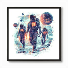 Space Warriors.Generated AI. Wall Art Print Art Print