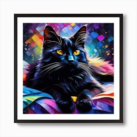 Black Cat Painting Art Print