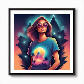 Girl With Sunglasses Art Print