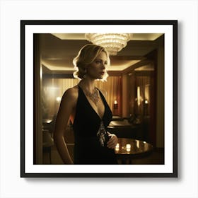 Woman In A Black Dress 4 Art Print