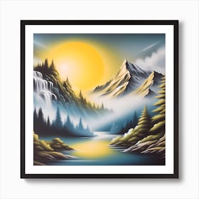 Sunrise In The Mountains 1 Art Print