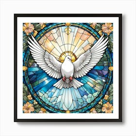 Holy Spirit Dove Stained Glass #3 Art Print