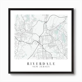 Riverdale New Jersey Street Map Minimal Color Square Art Print