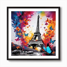 Paris With Butterflies 8 Art Print