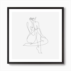 Line art nude Art Print