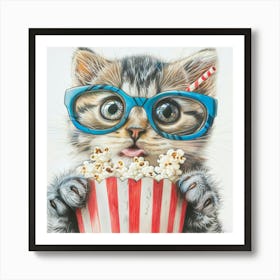 Popcorn Cat 4 Art Print