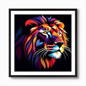 Colorful Lion Art Print