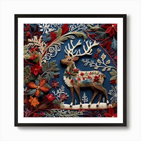 Christmas Deer Art Print