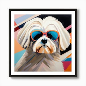 Abstract modernist maltese dog 1 Art Print