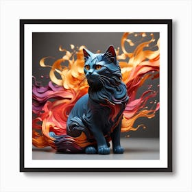 Fire Cat 1 Art Print