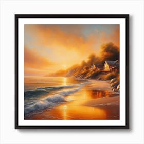 Sunset On The Beach 8 Art Print