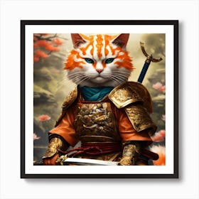 Samurai Cat Art Print