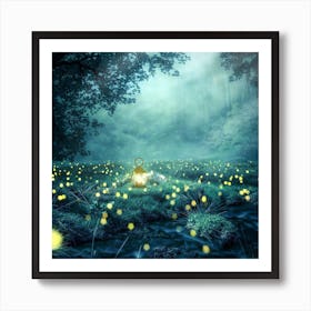 Fireflies In The Forest Art Print