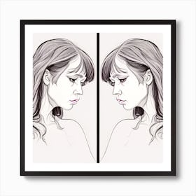 Two Faces Of A Woman 12 Art Print