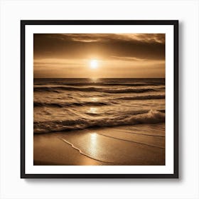 Sunset At The Beach 374 Art Print