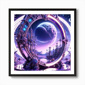 fairy city circle mirror in the mirror Art Print