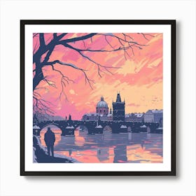 A Prague With Charles Bridge Lofi Illustration 1720467760 4 Art Print