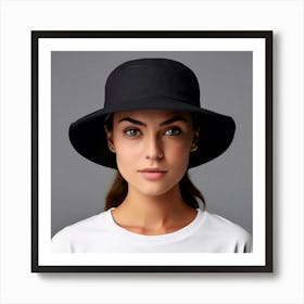 Portrait Of A Woman Wearing A Hat Art Print