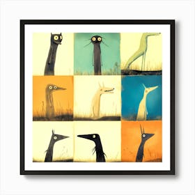 Vertical Dogs VI Art Print