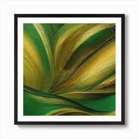 Green And Yellow Abstract Painting Art Print