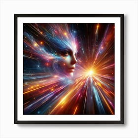 Psychedelic Woman In Space Art Print