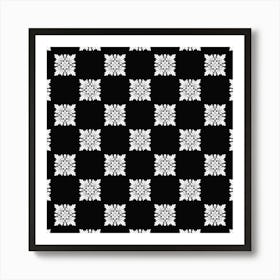 Black And White Floral Pattern Art Print