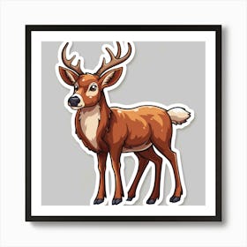 Deer Sticker Art Print