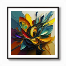 Abstract Painting Eaten By Life Art Print