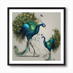 Peacocks Art Print