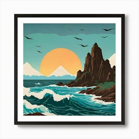 Seascape Stock Videos & Royalty-Free Footage Art Print