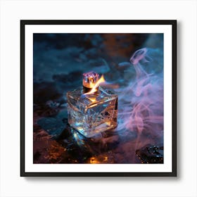 Perfume Bottle On Fire Art Print