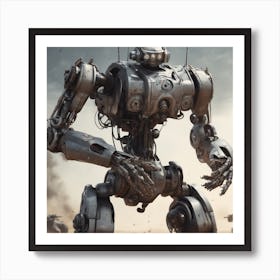 Robot In The Desert 12 Art Print