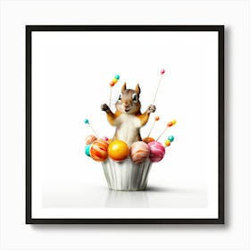 Squirrel In A Cupcake Art Print