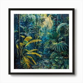 Amazon Rain Forest Series in Style of David Hockney 5 Art Print