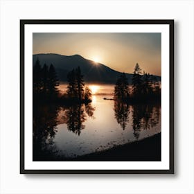 Sunrise Over A Lake Art Print
