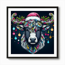 Festive Cow Art Print