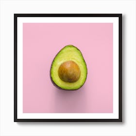 Avocado On Pink Background Art Print