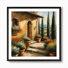 Tuscany Tropical Garden spring- autumn landscape season natural art Art Print