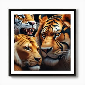 An Intense Close Up Of Tiger   Art Print