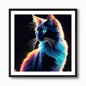 Colorful Cat Art Print